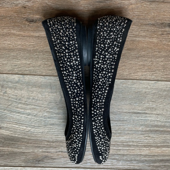 Lovely People Ballet Flats Shoes Size 7 Studded Sequins Black/Silver - Picture 6 of 7